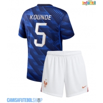 Camisa de time de futebol França Jules Kounde #5 Replicas 1º Equipamento Infantil Mundo 2026 Manga Curta (+ Calças curtas)